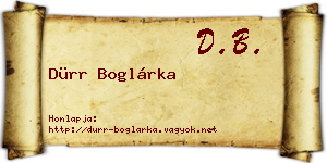 Dürr Boglárka névjegykártya